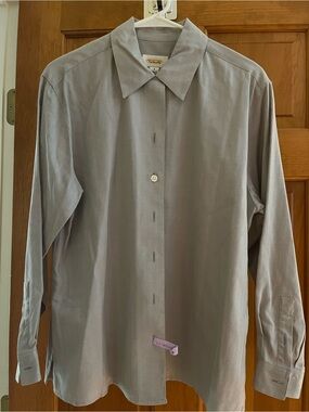 Talbots Women’s Light Gray Long-Sleeve Dress Shirt